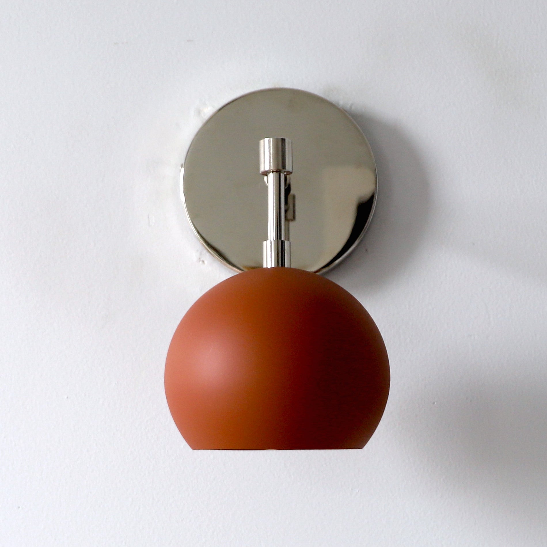 Modern Terra Cotta Globe Accent Wall Sconce