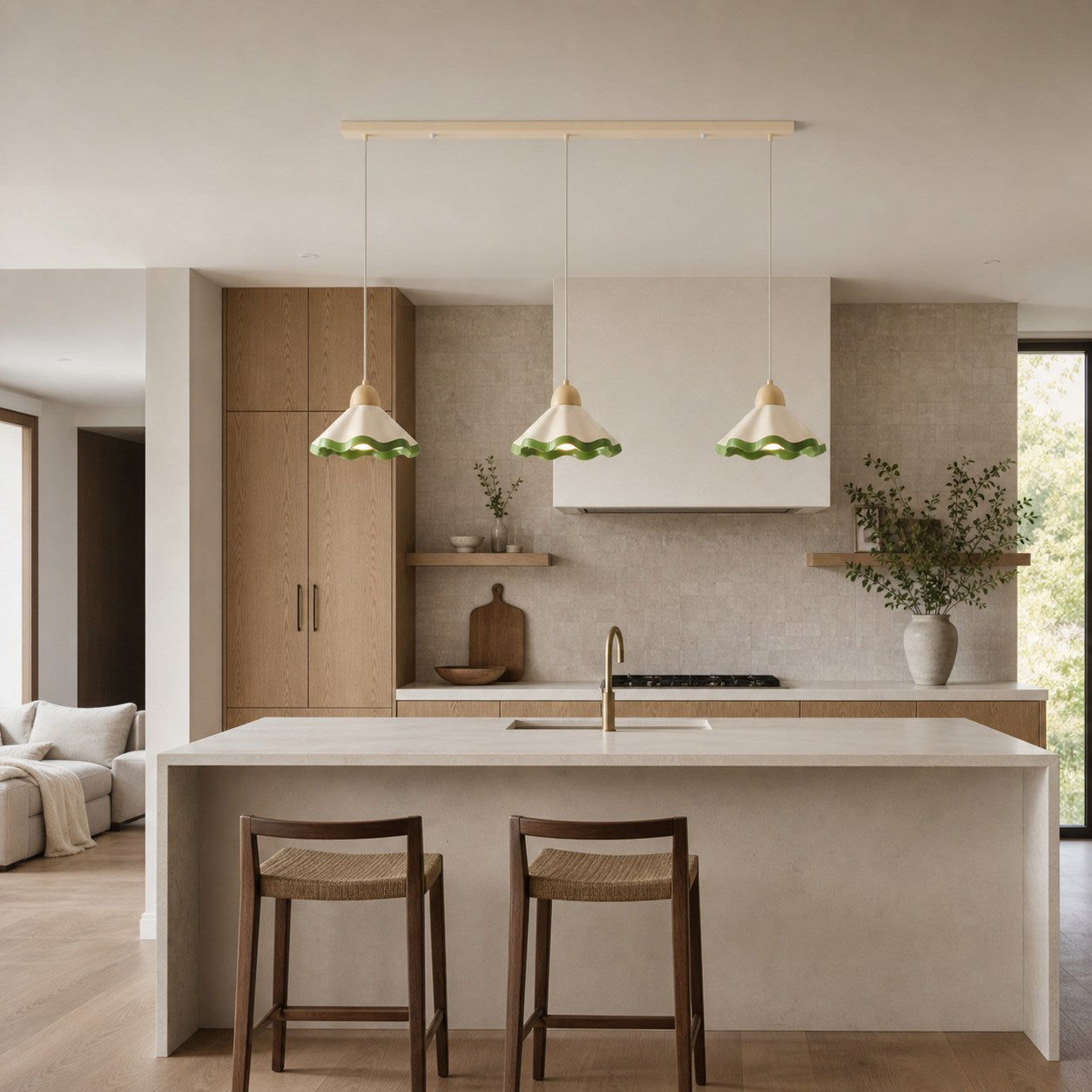 Moliro Scalloped Pendant Light - Modern Wavy Lighting for Dining Room