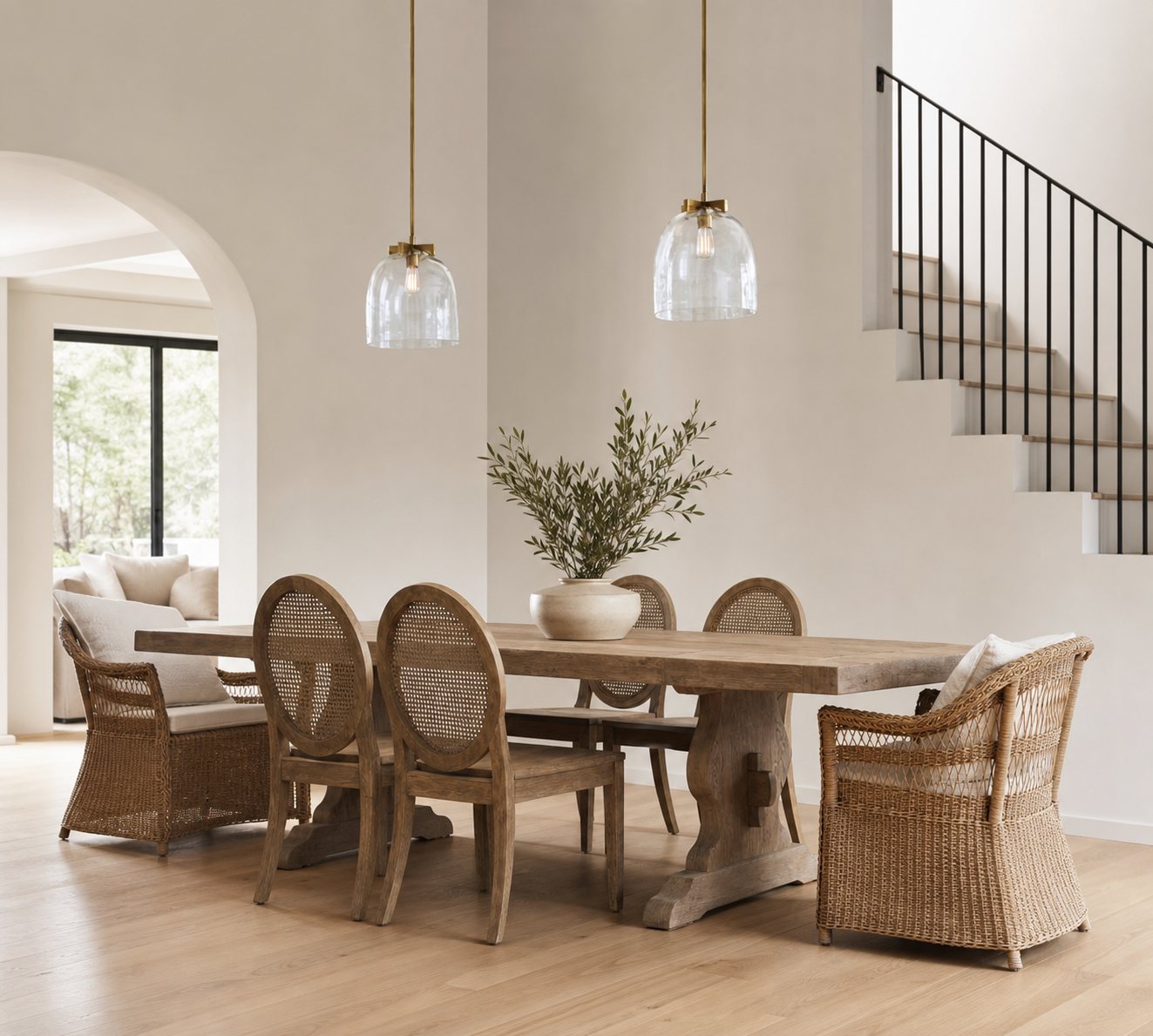 Auria Metal Brass Pendant Lighting - Vintage Finish with Glass Shade