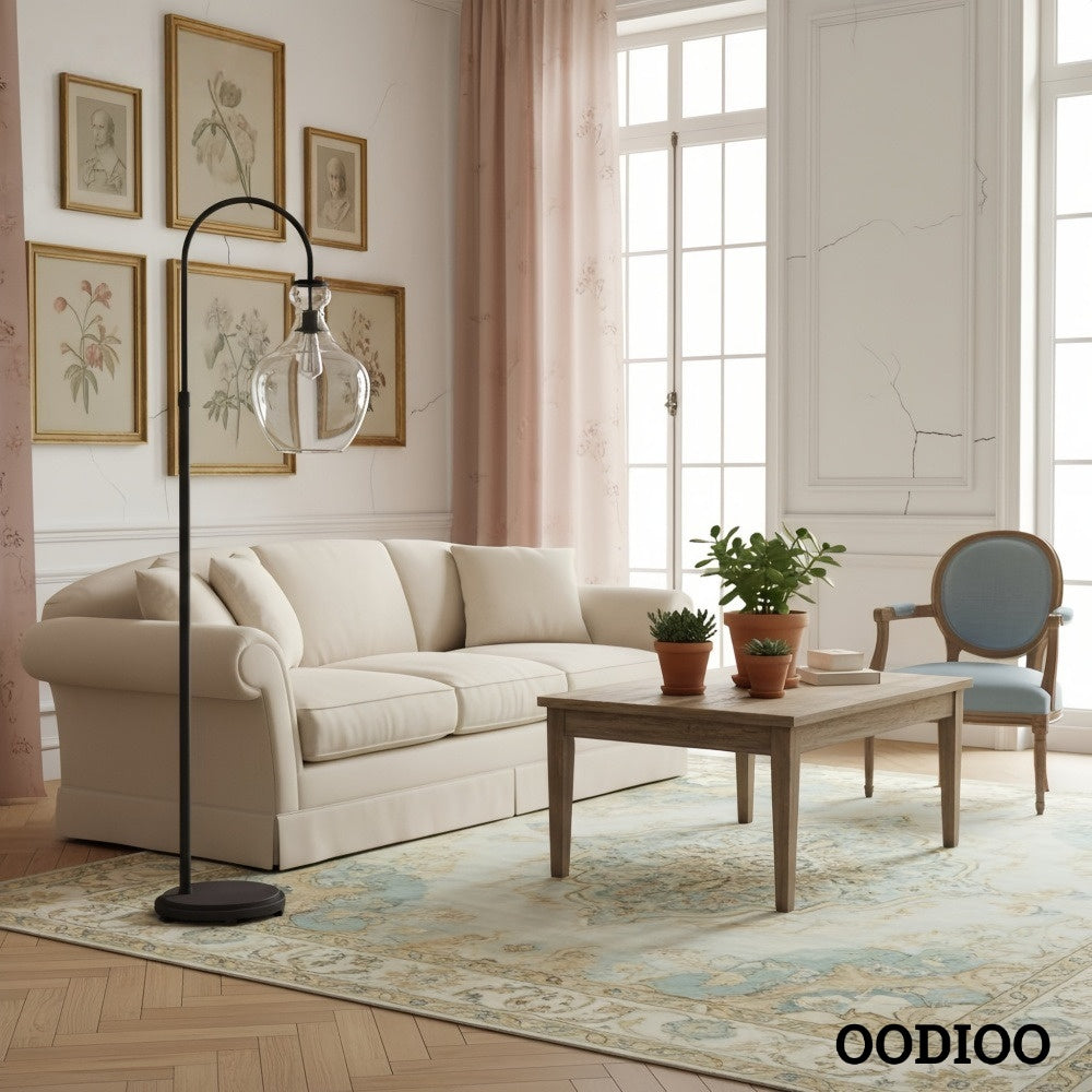 Lawson Rippled Glass Modern Floor Lamp – Artisan Design for Bedroom or Lounge