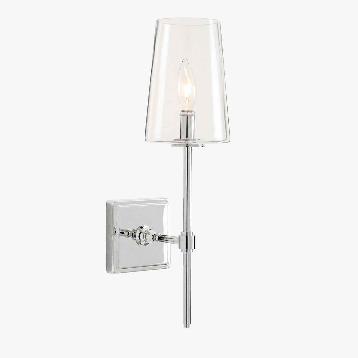 Derlina Multi-Head Candlestick Clear Glass Wall Lamp – Retro Metal Sconce