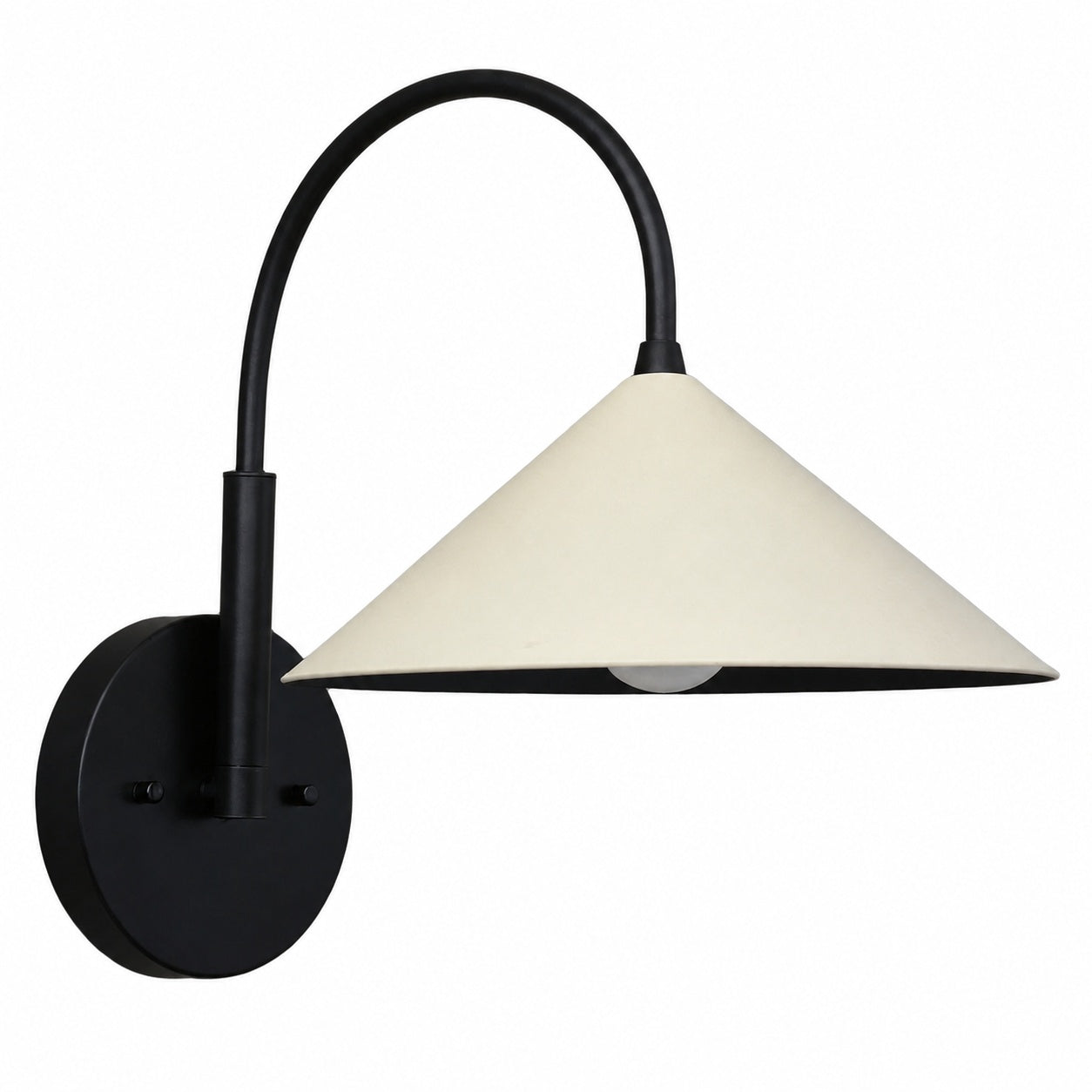 Curva Metal Vintage Wall Sconce  - Elegant Cone Shade for Bedrooms