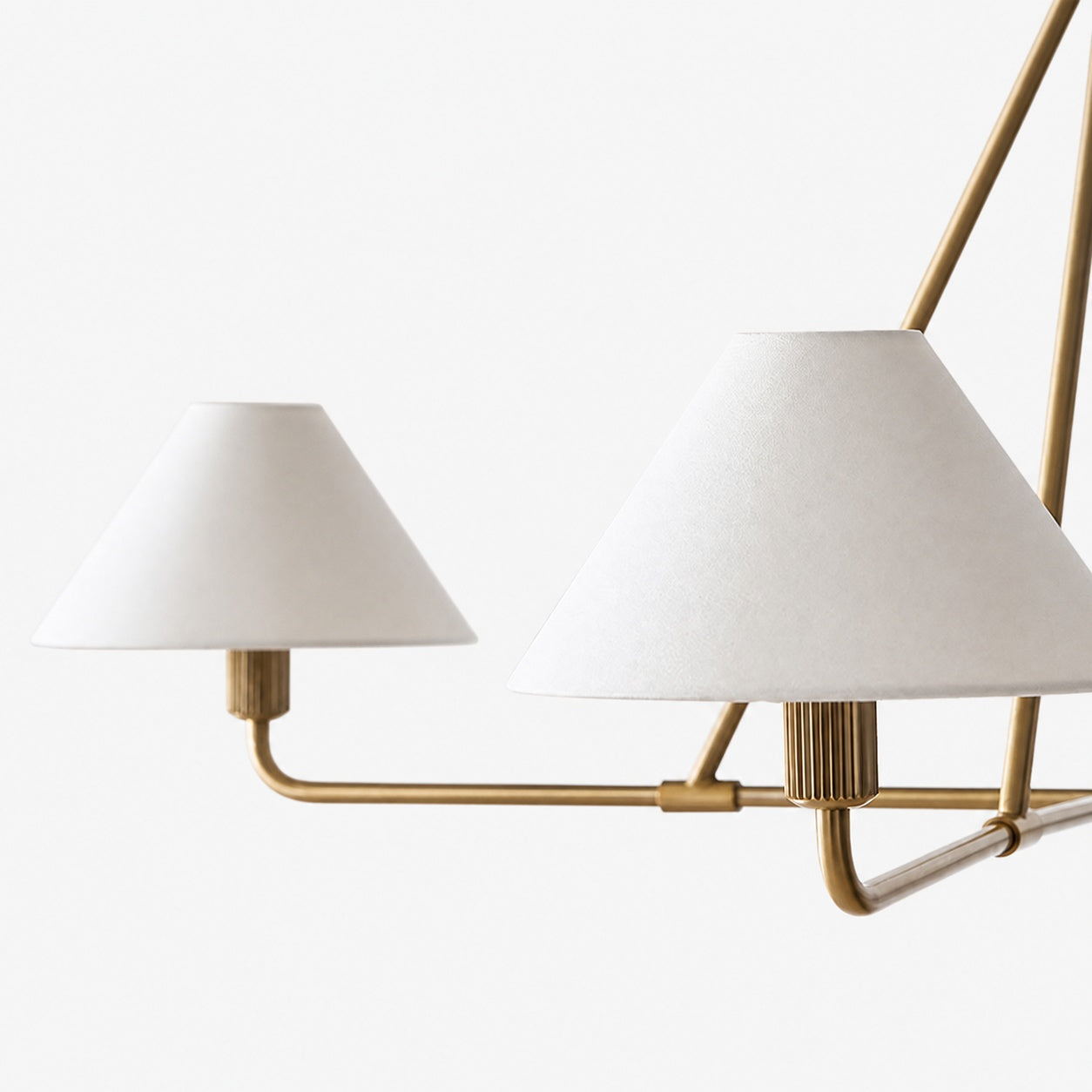 Diora Pendant Light -  Modern Metal Fixture with Linen Shades