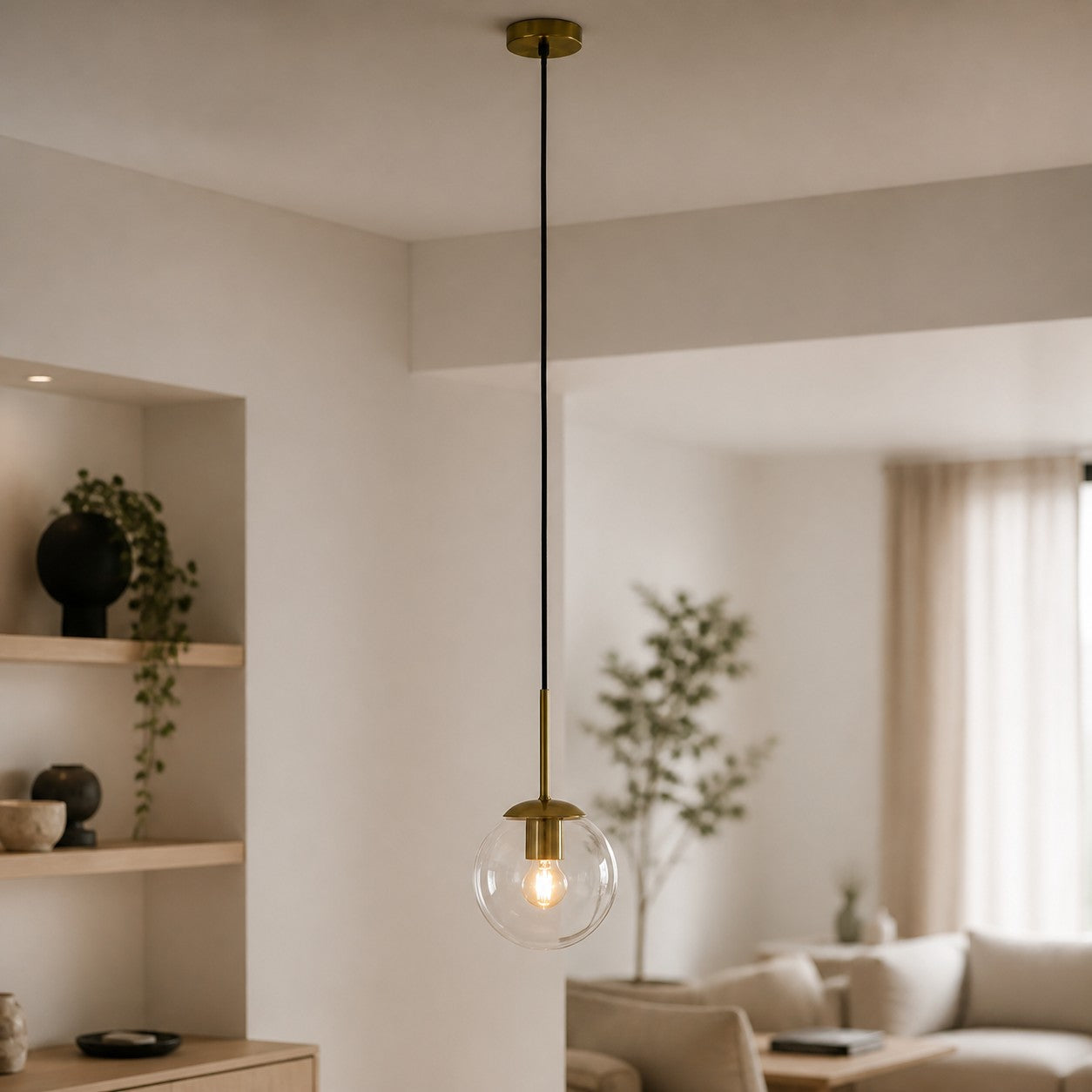 Luma Glass Globe Modern Pendant Light for Dining Room