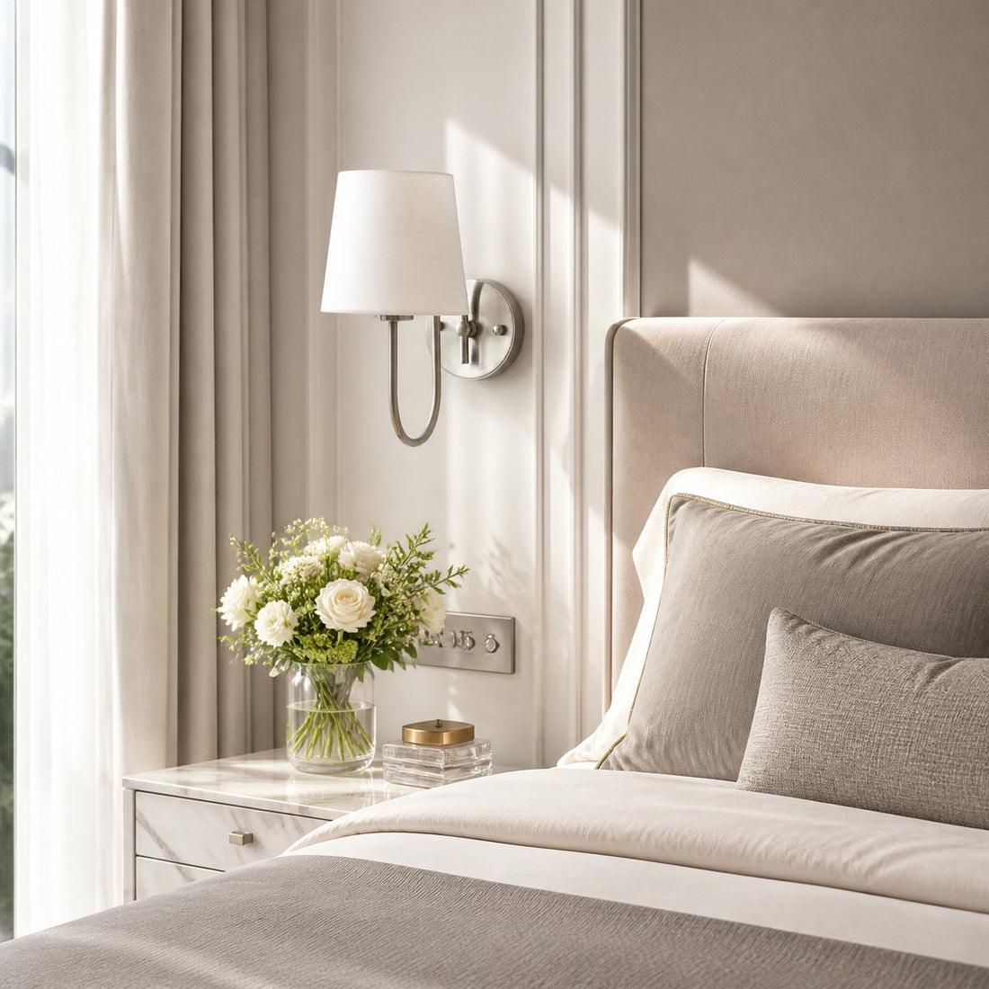 French Style Glass and Metal Wall Sconce