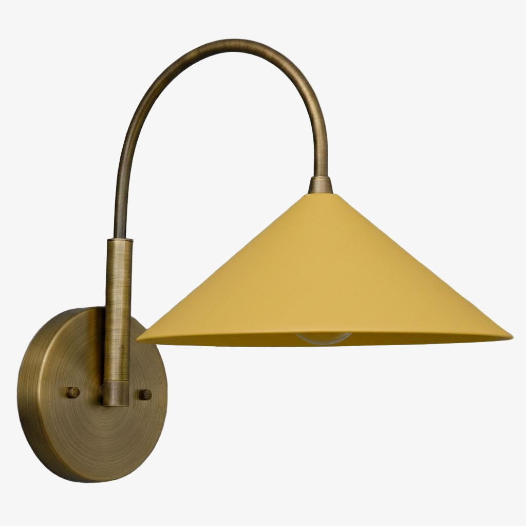 Curva Metal Vintage Wall Sconce  - Elegant Cone Shade for Bedrooms