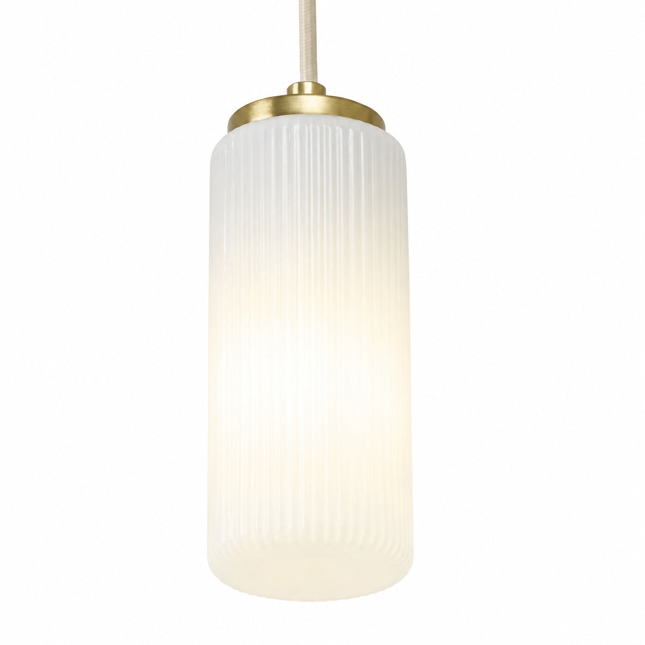 Rivora Fluted Glass Pendant Light – Modern Ribbed Shade