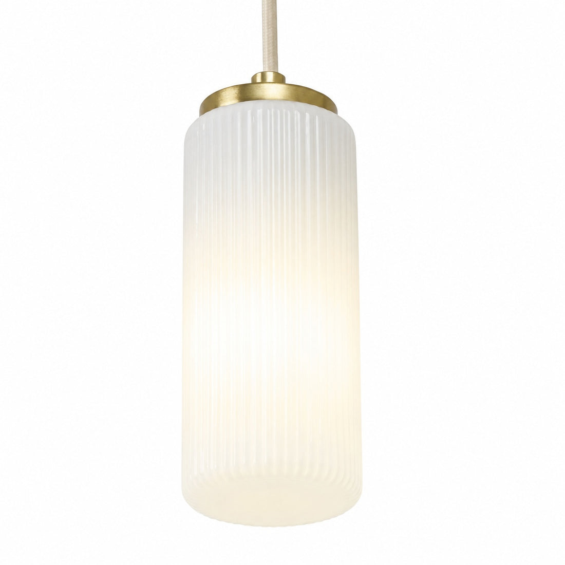 Rivora Fluted Glass Pendant Light – Modern Ribbed Shade