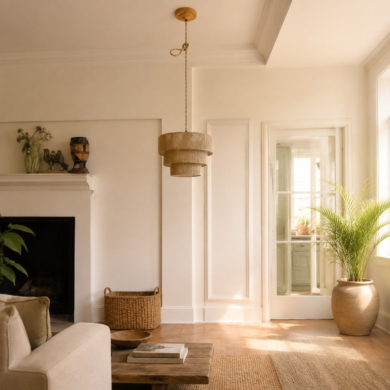 Handwoven Wabi Sabi Tiered Pendant Lamp