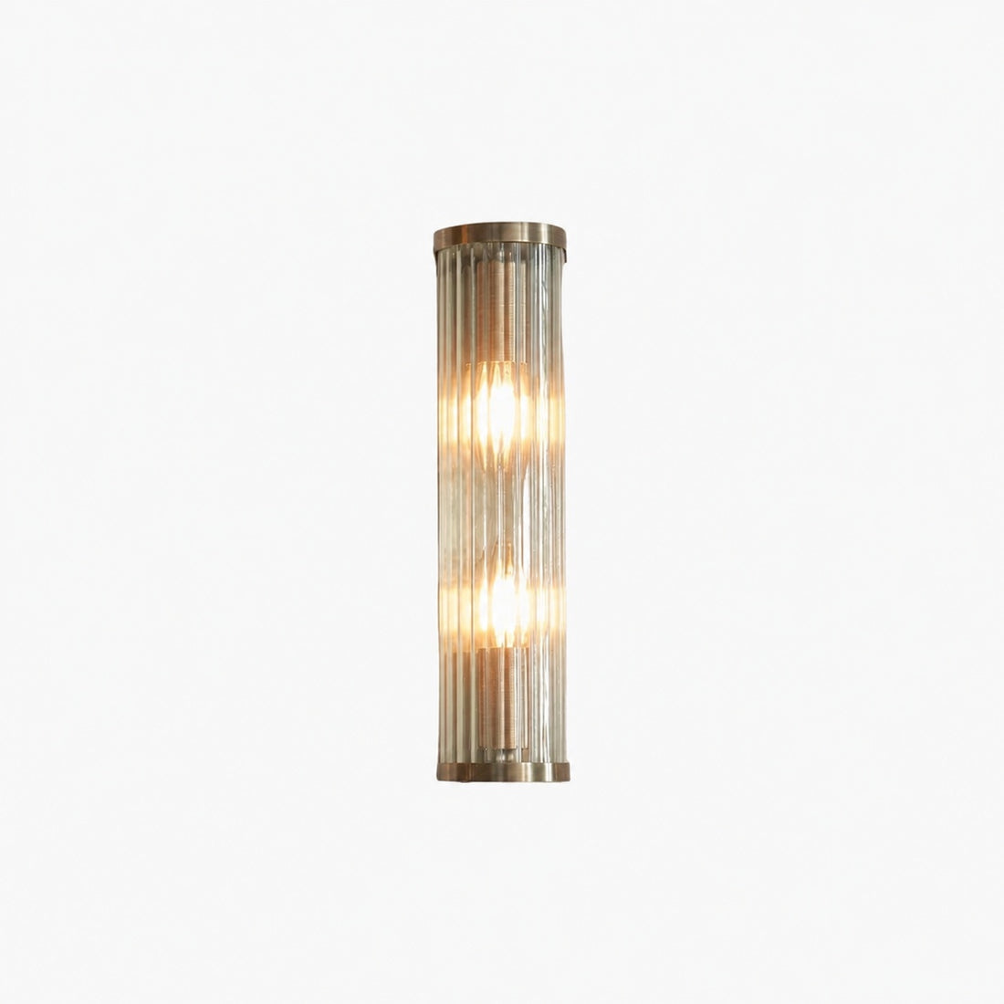 RibGlow Art Deco Ribbed Glass Wall Light - Vintage-Inspired Sconce for Living Room