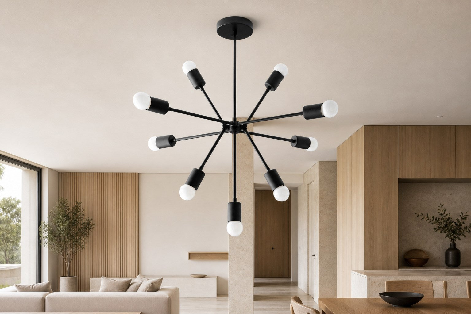 Mobilux Line Modern Chandelier - Mid Century Ceiling Light Fixture