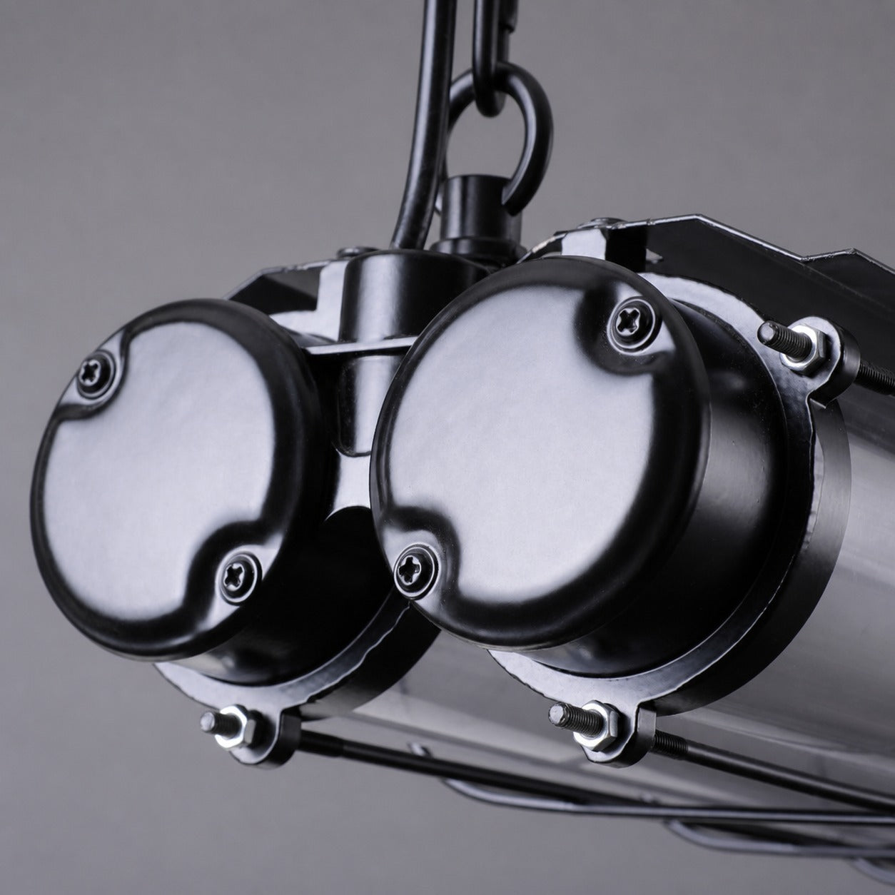 Modern Acrylic Linear LED Chandelier in Black or Silver