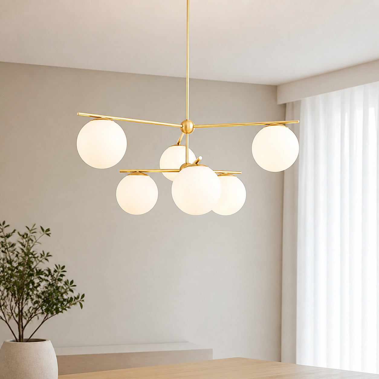 Alessora Brass Milk Glass Chandeliers- Great for Covered Outdoor Areas