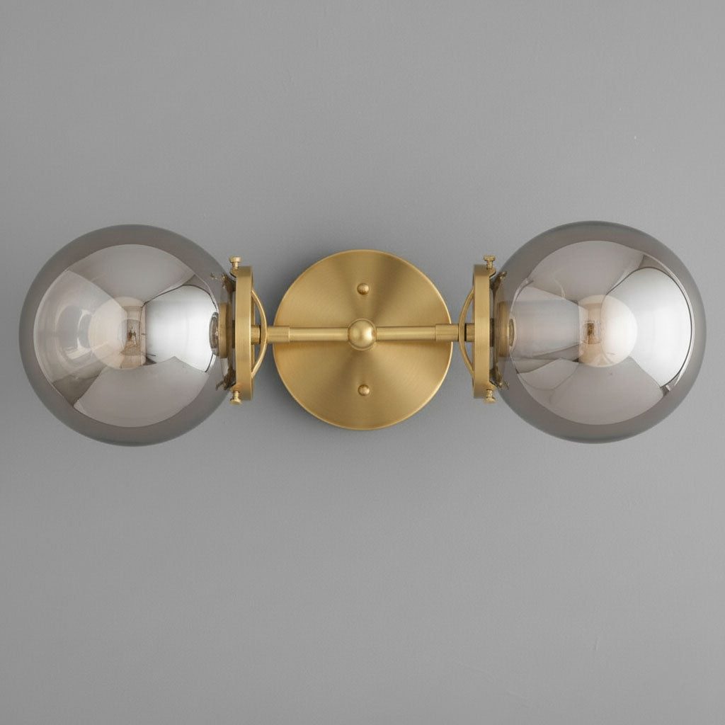 Lumio Globe Double Globe Vanity Wall Light - Rustic Farmhouse Bathroom Wall Fixture