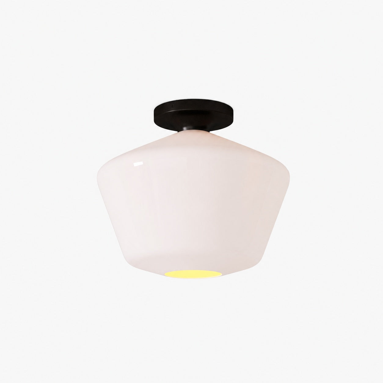 Merin Minimalist Sleek Geometric Glass Flushmount Light