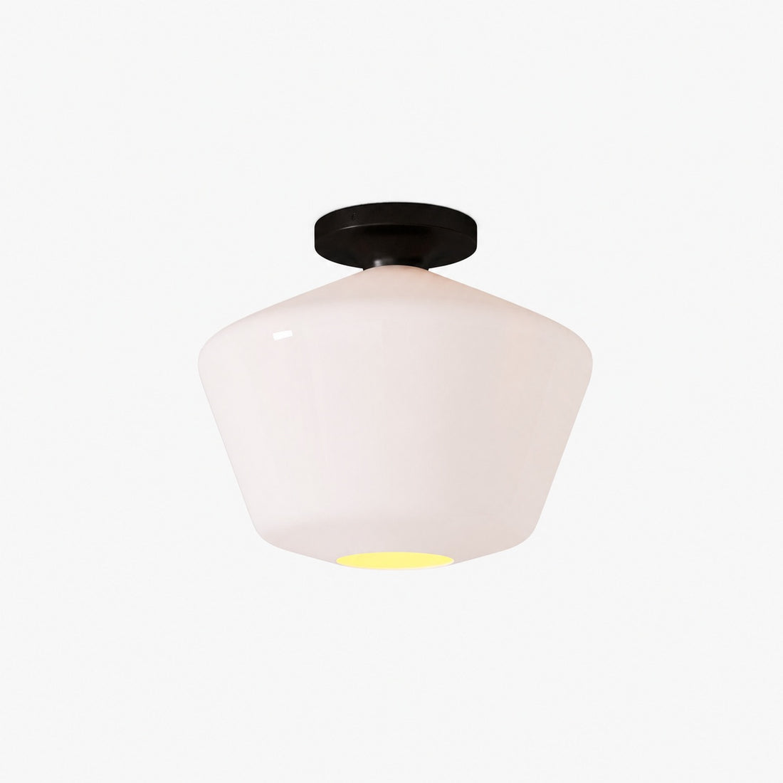 Merin Minimalist Sleek Geometric Glass Flushmount Light