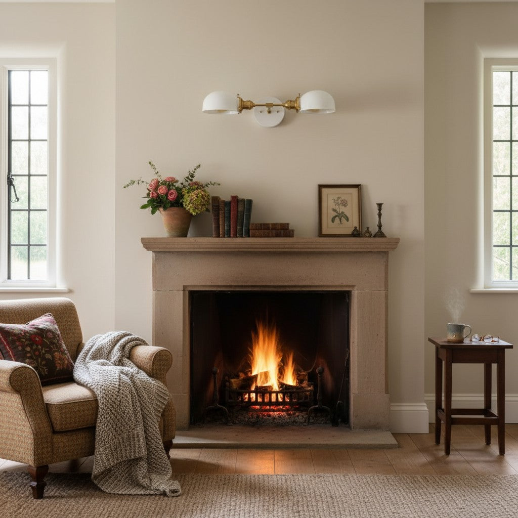 Luminara Luxury Opal Glass Dual Vanity Fixture – Multi Finish Wall Sconce for Mirror Lighting