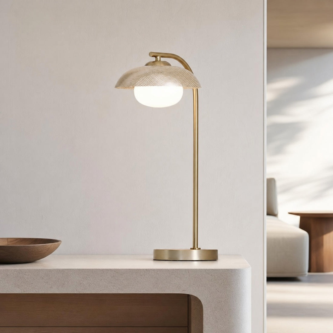 Elorina Perforated Metal Table Lamp – Modern Design