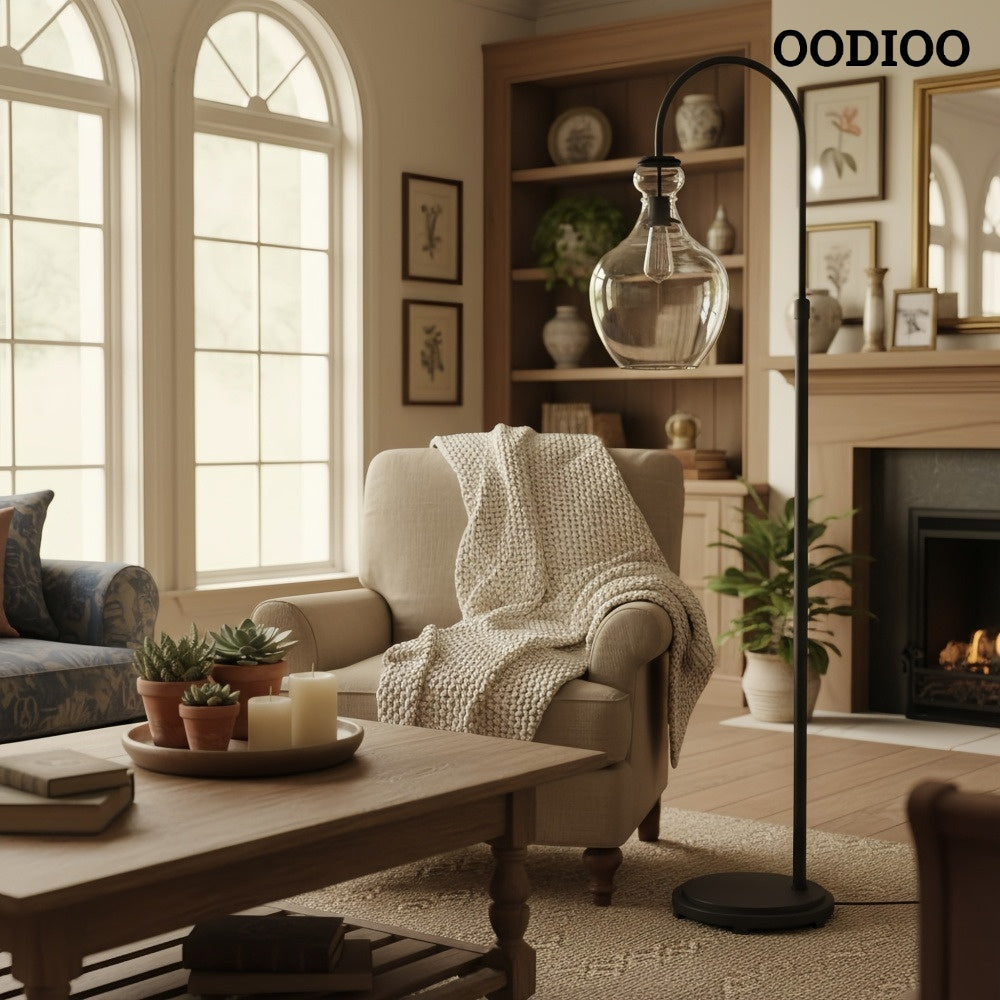 Lawson Rippled Glass Modern Floor Lamp – Artisan Design for Bedroom or Lounge