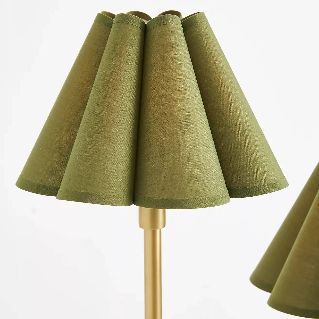 Duova Minimalist 2‑Light Floor Lamp - Modern Pleated Fabric Metal Light for Bedroom or Living Room