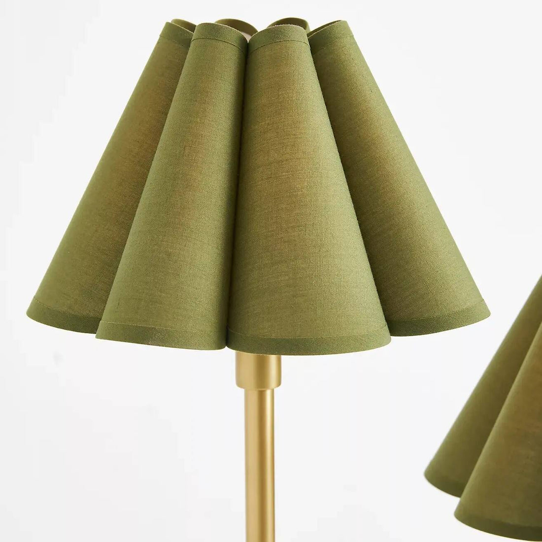 Duova Minimalist 2‑Light Floor Lamp - Modern Pleated Fabric Metal Light for Bedroom or Living Room