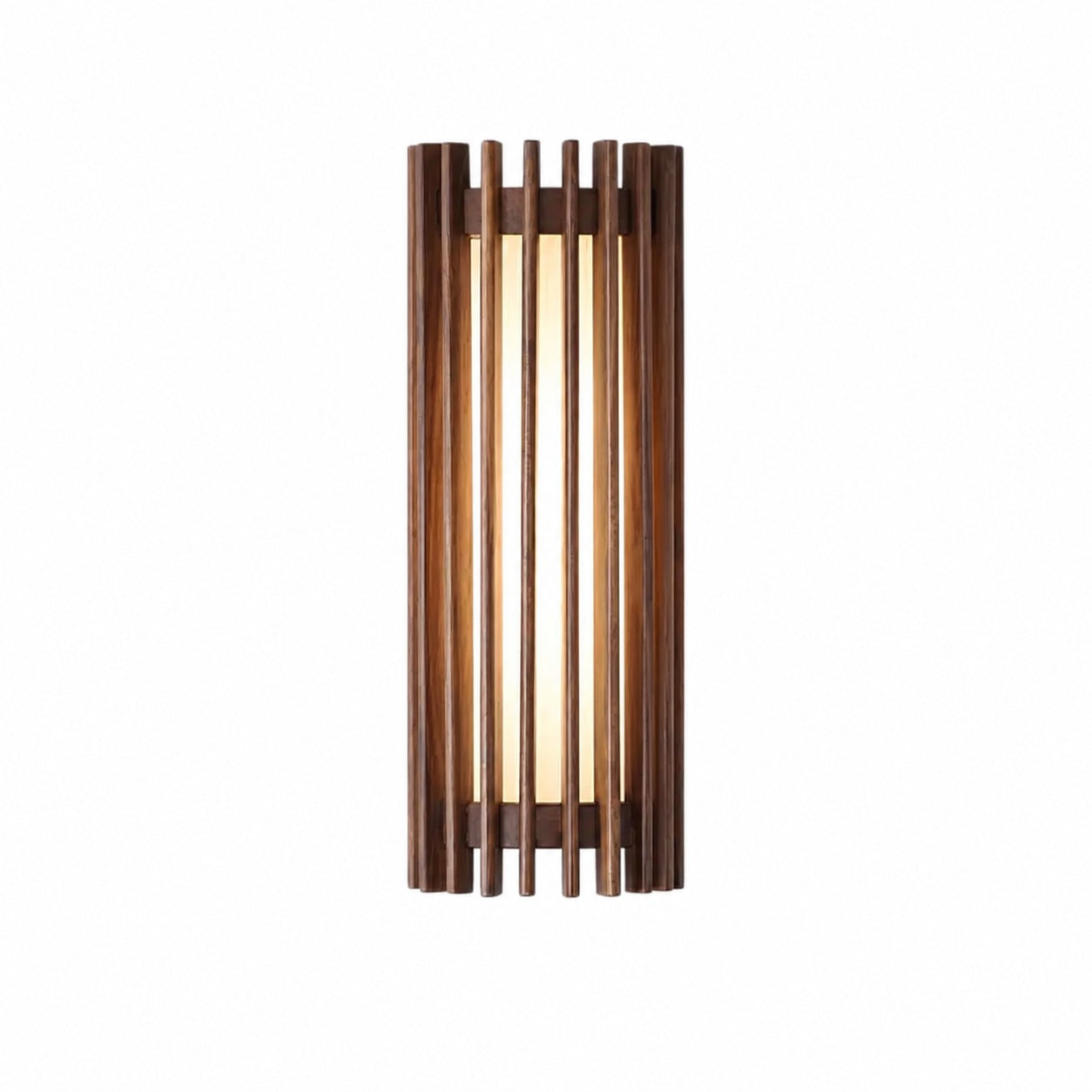 Boskelux Walnut Wall Lamp – Curved Backplate and Diffused Glow for Living Rooms or Hallways