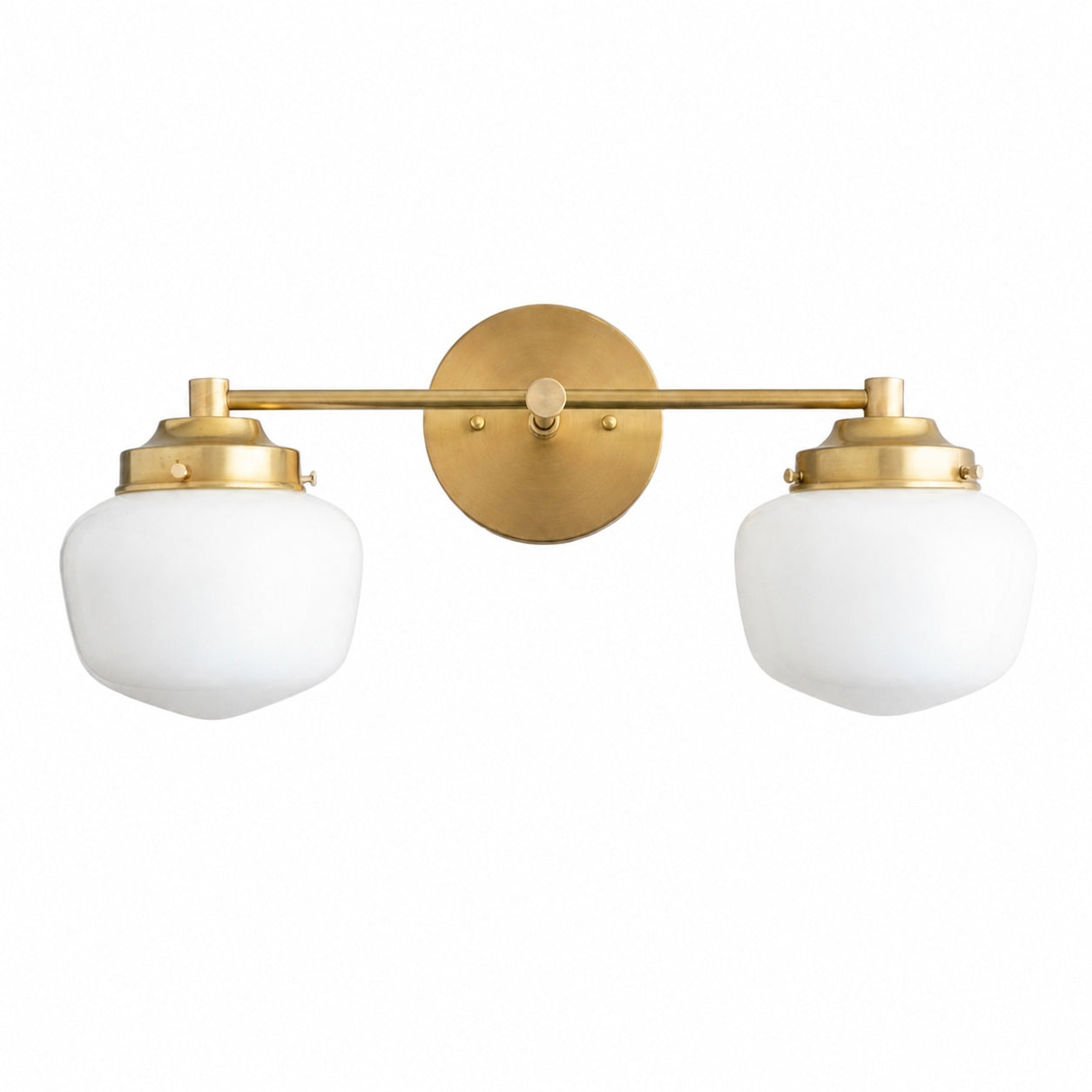 Opalume Glass Art Deco Vanity Light - Bathroom Wall Sconce with White Glass Shades