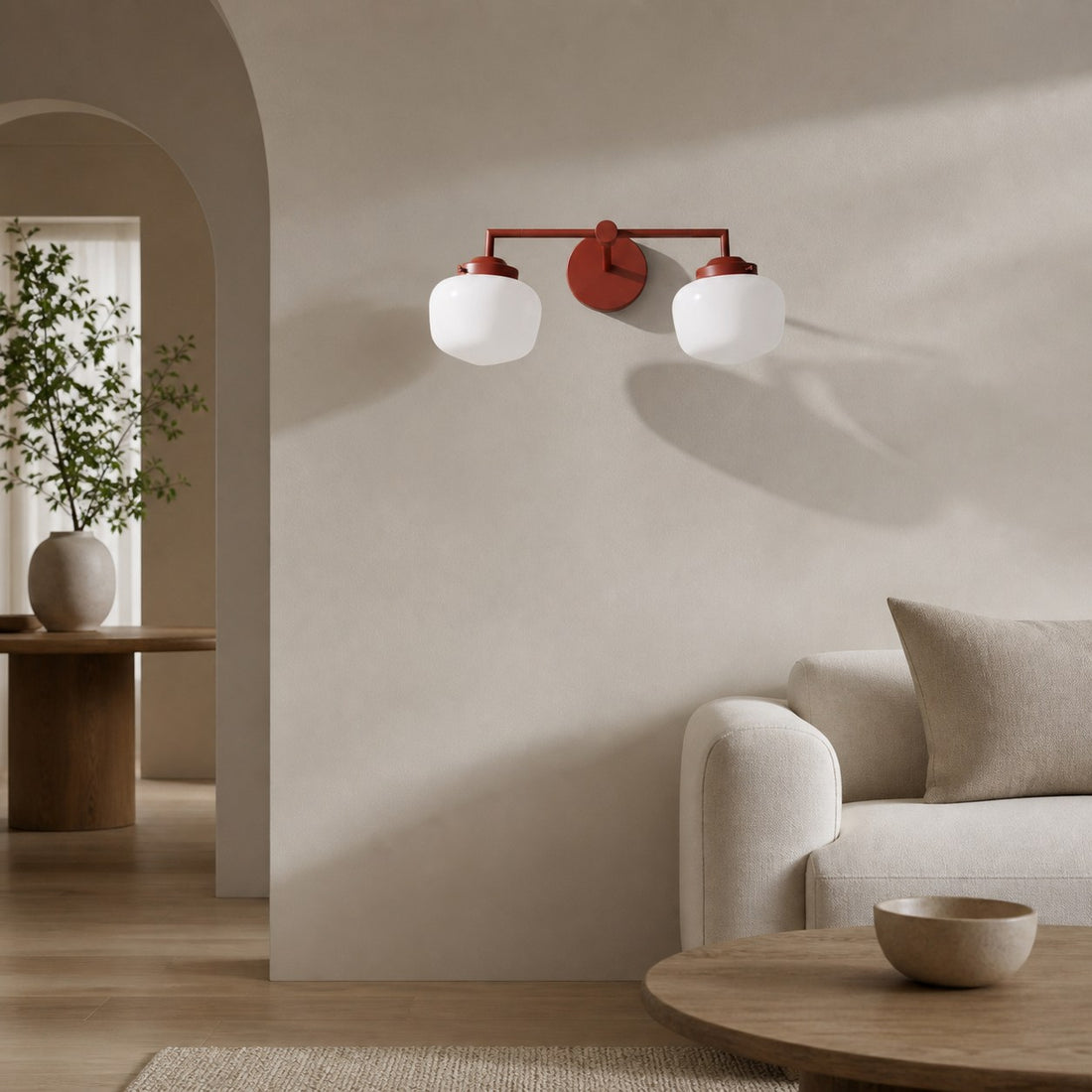 Opalume Glass Vanity Light - Vintage Inspired Bathroom Wall Lighting