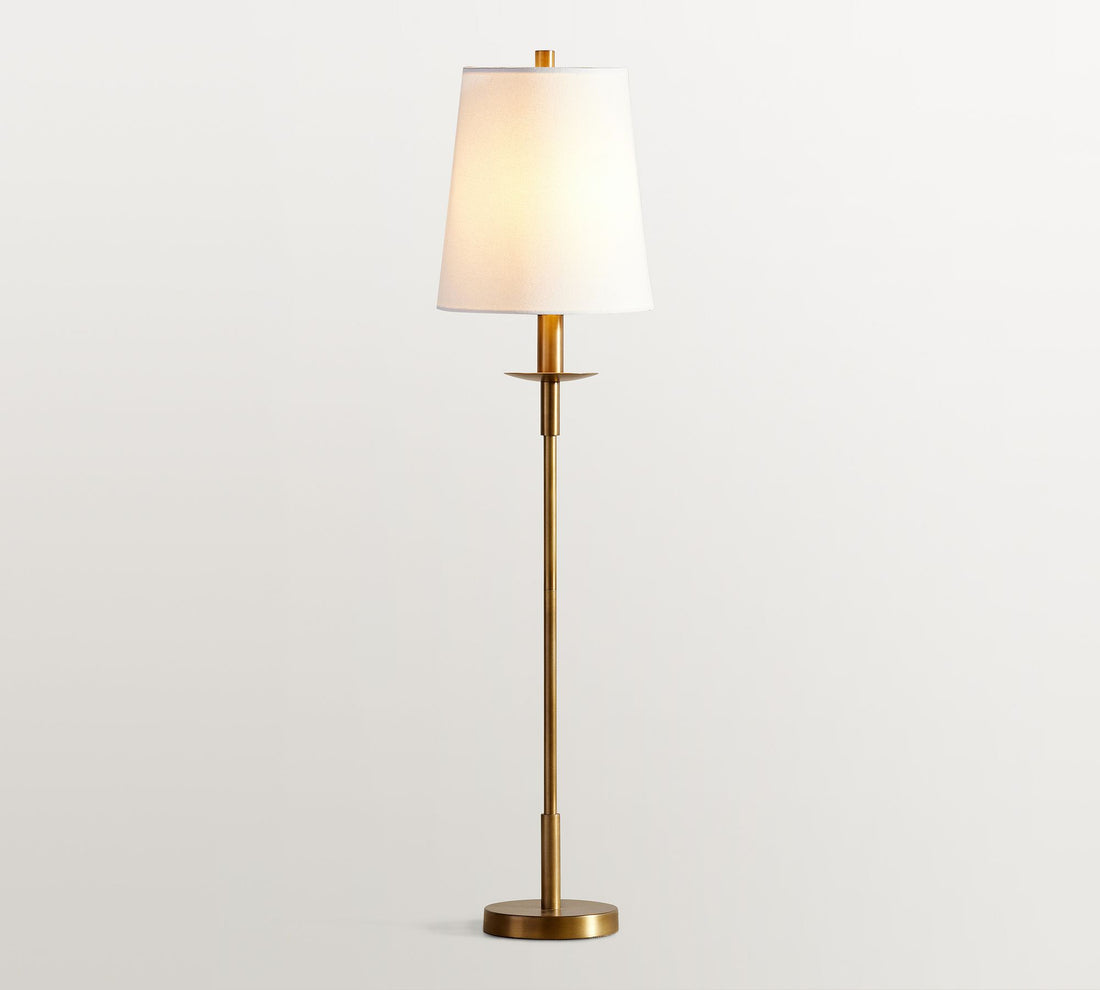 Rowan Modern Iron Table Lamp - Industrial Farmhouse Linen Bedside Reading Light