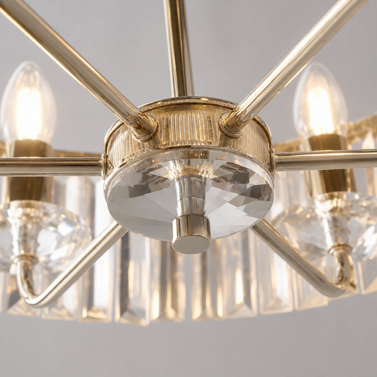 Beveline 6 Light Round Pendant - Cut Glass Shades Elegant Metal Frame for Dining Kitchen Island