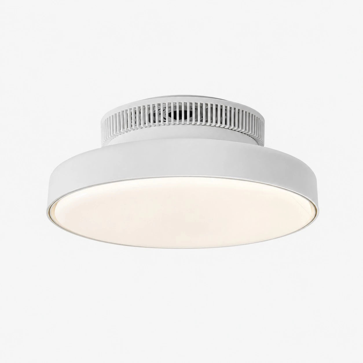 White ribbed ceiling fan light