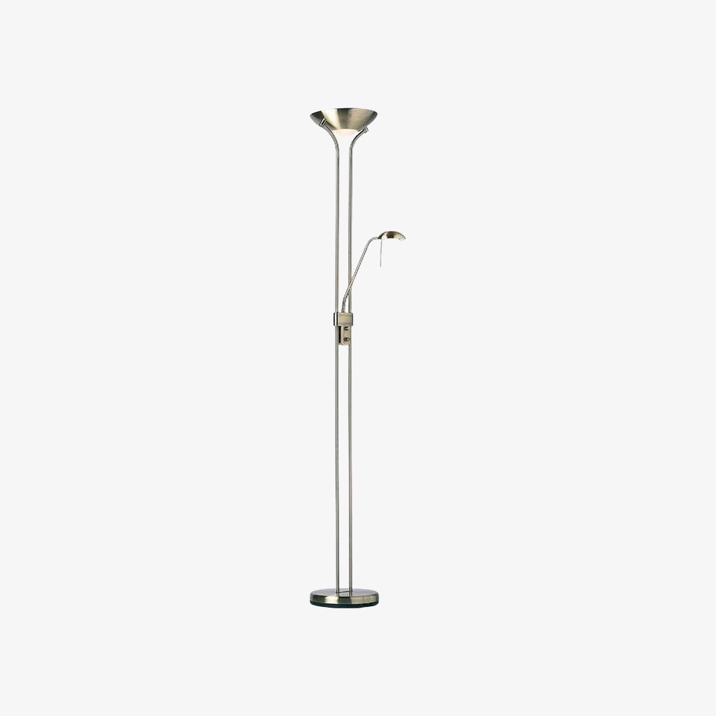 Linexis Art Deco Metal & Opal Glass Floor Lamp – Dual-Light Design for Modern Interiors