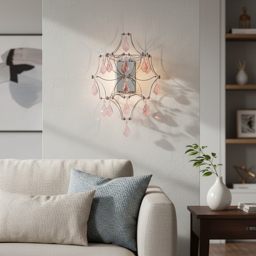Crynora Crystal Cascade Wall Sconce - Sparkling Firefly Effect LED Light for Bedroom or Living Room
