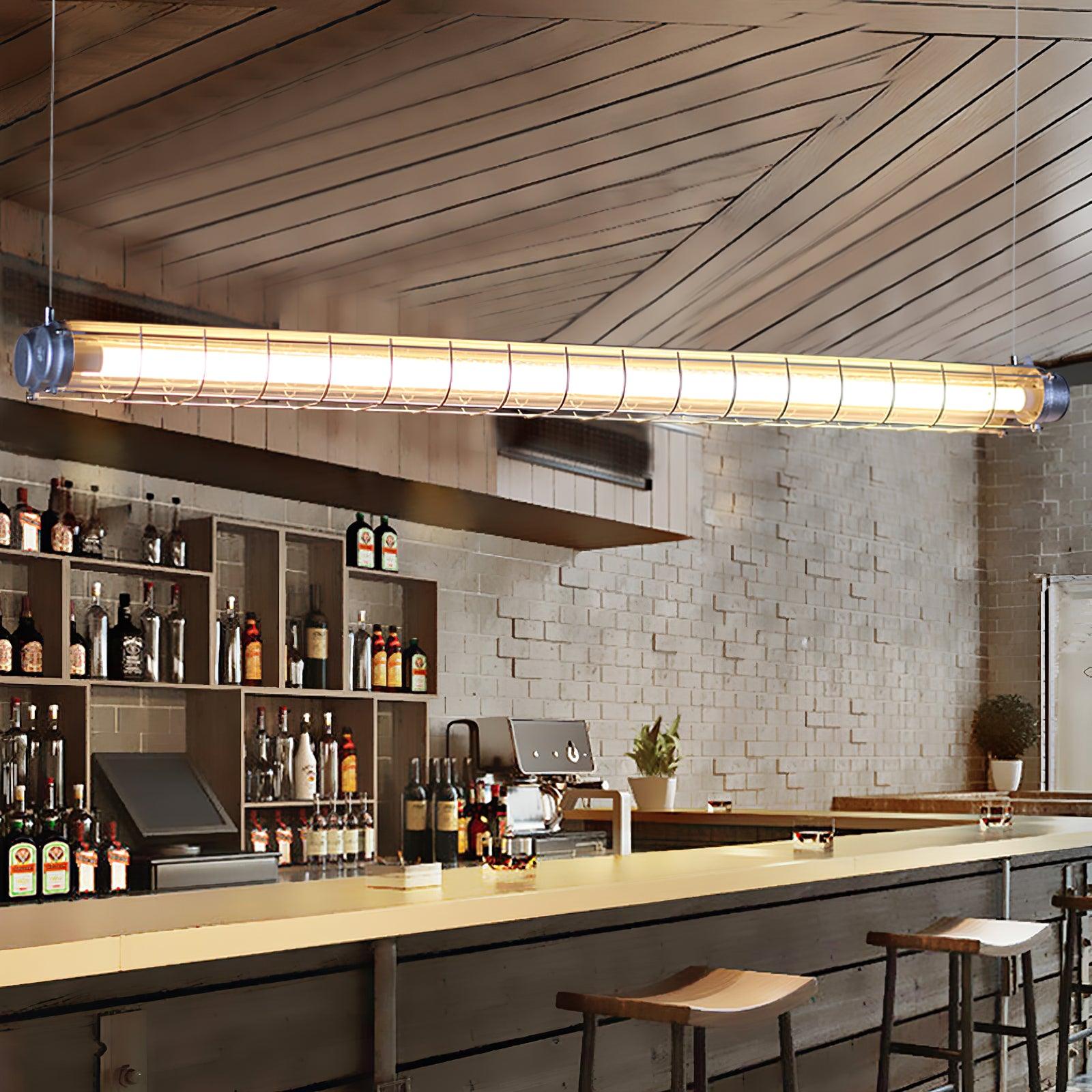 Glass Linearity Chandelier Artisan Clear Cast Iron Metal Sleek Sparkling