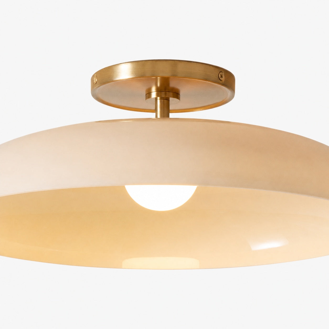 Vega Glass Flush Mount - Champagne-Tinted Globe Modern Glass Ceiling Light for Hallway