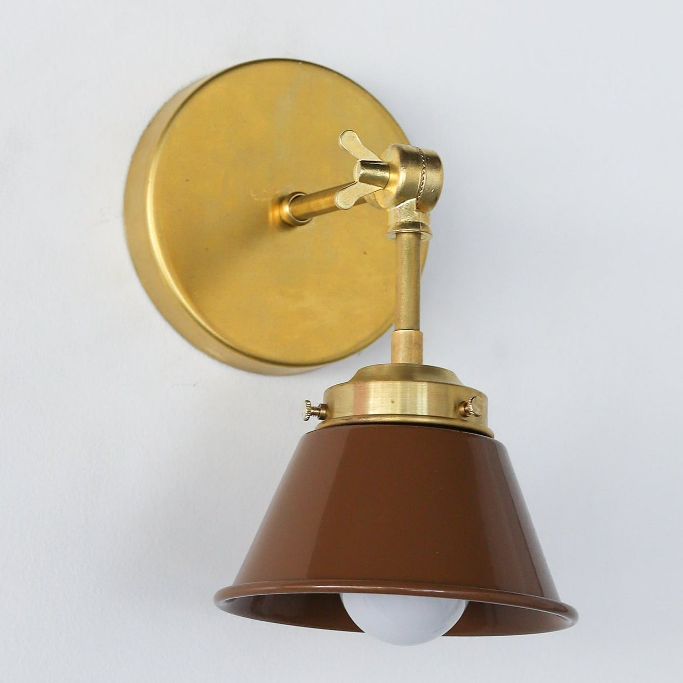Modern Cone With Elegant Swivel Mechanism Brass Wall Lamp