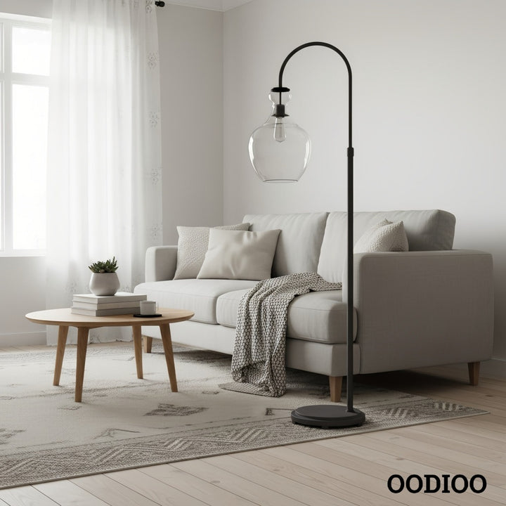 Lawson Rippled Glass Modern Floor Lamp – Artisan Design for Bedroom or Lounge