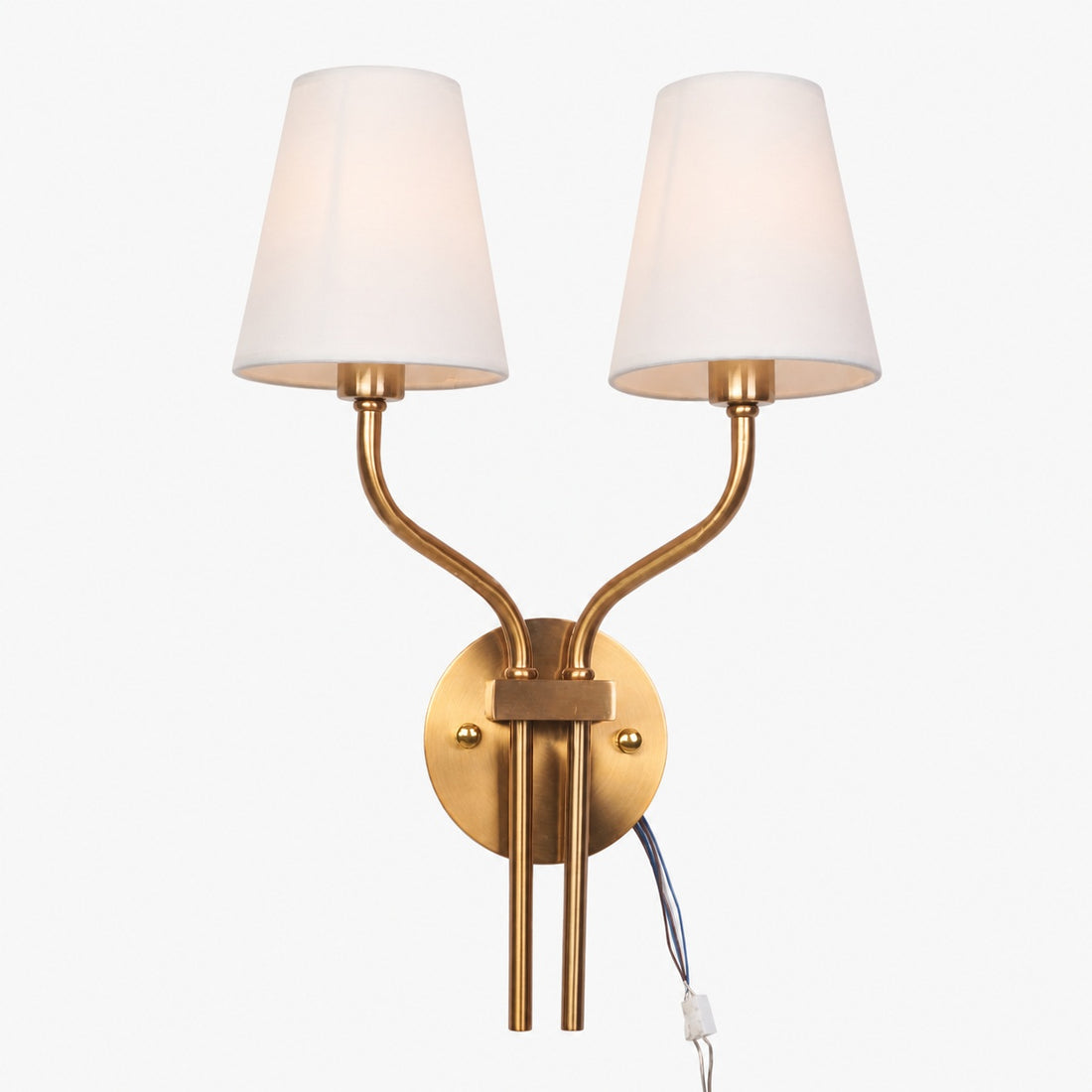 Hotel Inspired Gold Plated Dual Head Wall Lamp for Bedroom