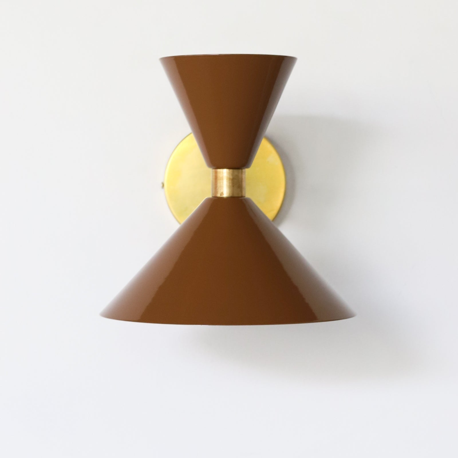 Brass Cone Wall Sconce - Hourglass Lighting for Home Spaces