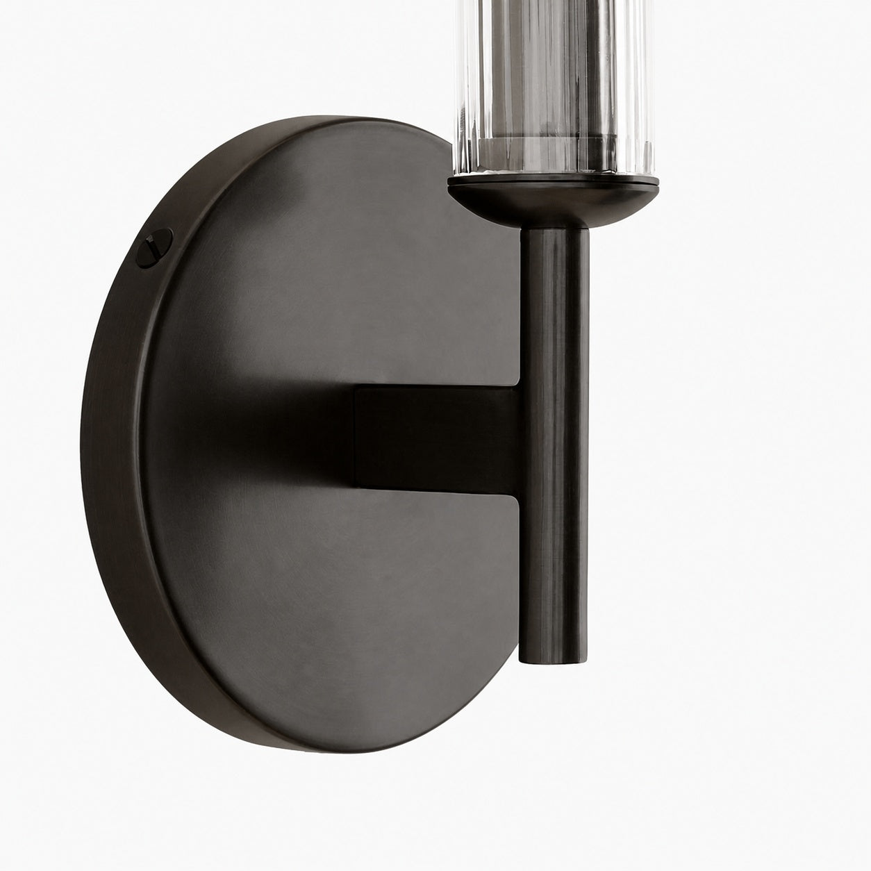 Bravira Ribbed Glass Wall Lamp - Tube Metal Light in Classic Finishes