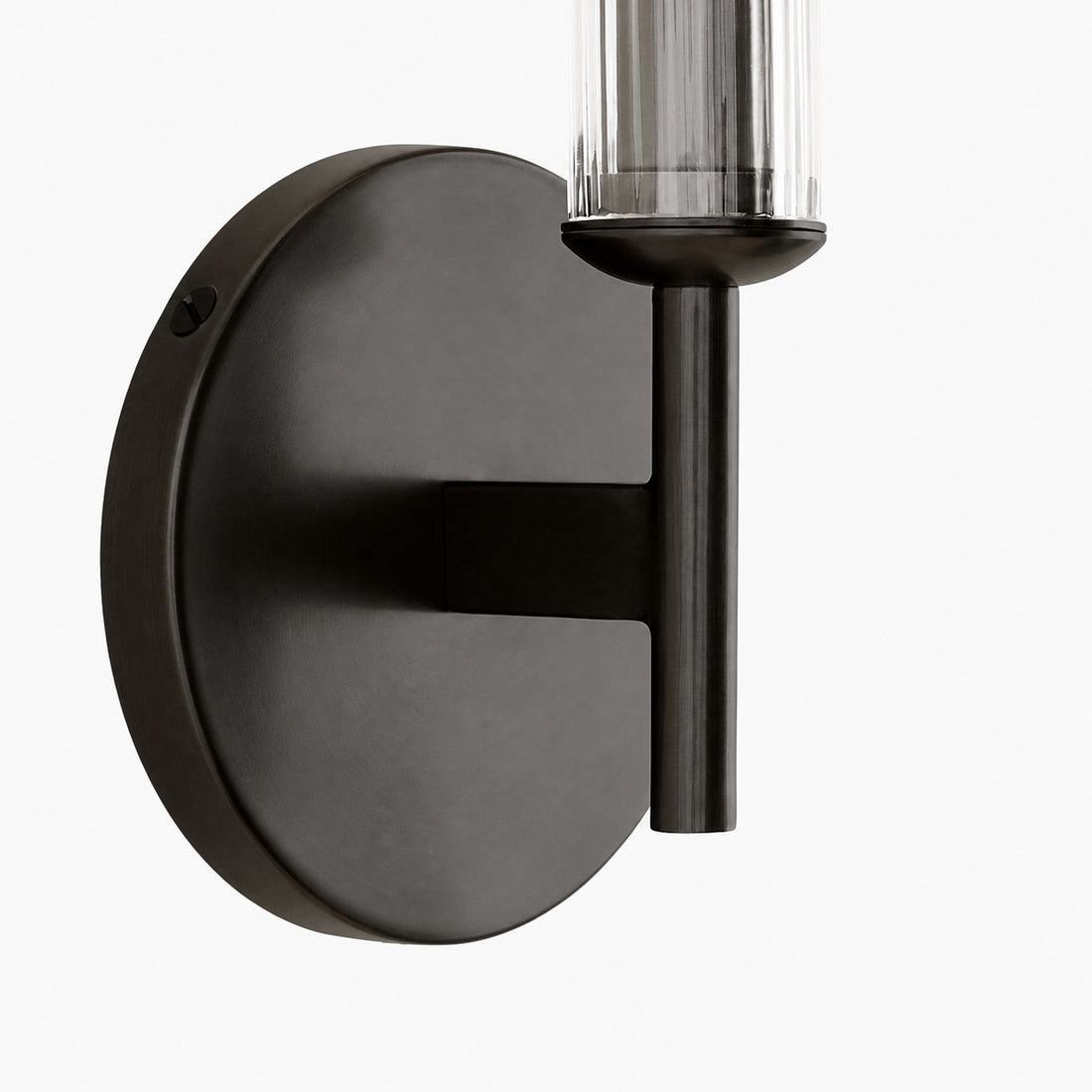 Bravira Ribbed Glass Wall Lamp - Tube Metal Light in Classic Finishes