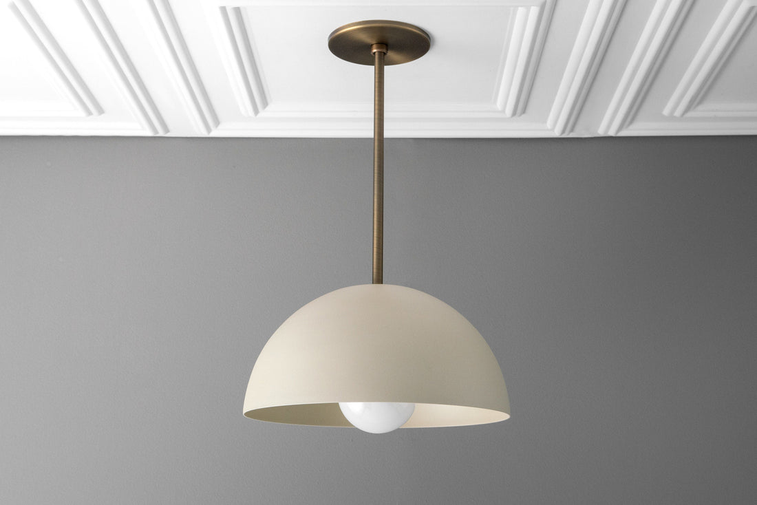 Metio Dome Neutral Dome Pendant - Modern Metal Accent Lighting
