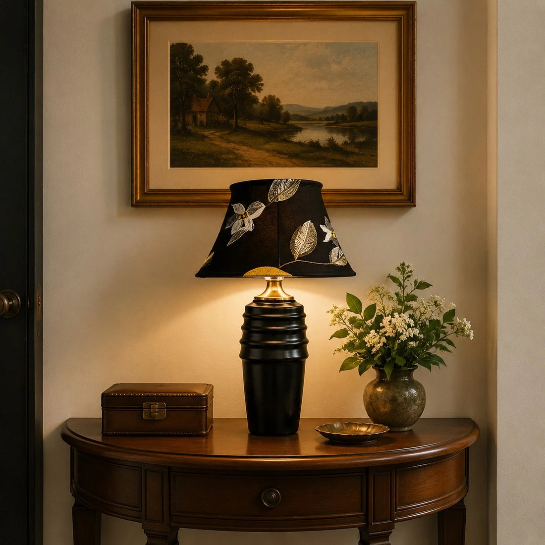 Embroidered Ceramic Table Lamp