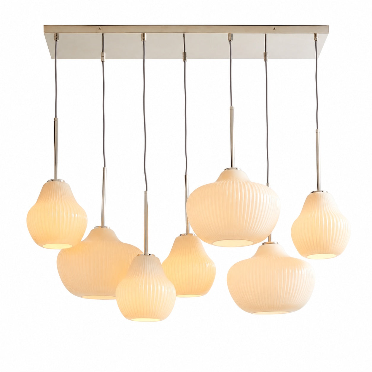 Rivrona Contemporary 7-Light Chandelier - Modern Glass Lighting for Dining Rooms