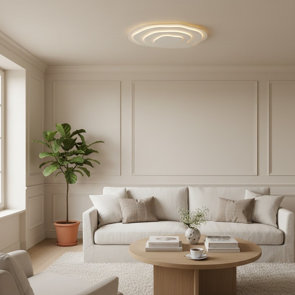 Aeris Mimir Wave-Form Acrylic Ceiling Light Modern Minimalist Surface Mount Lamp Living Room & Bedroom