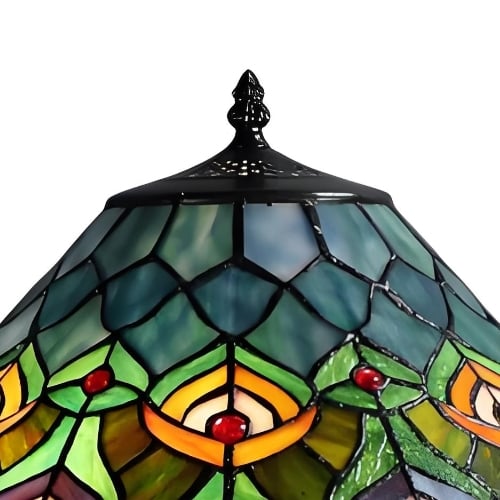 TF Oldbury Desk Lamp - Handcrafted Stained Glass Lamp for Bedroom Reading