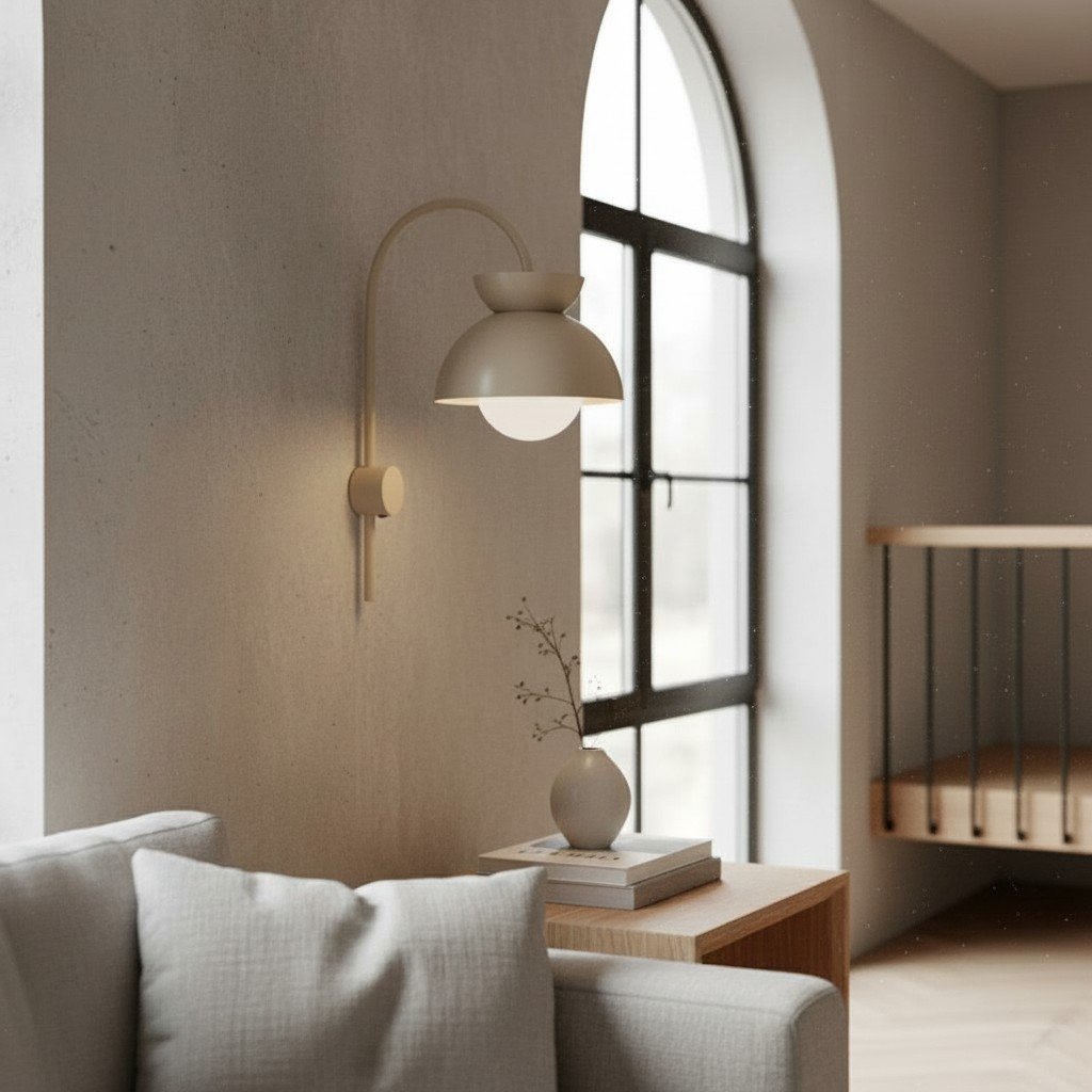 Aurelia Wall Lamp with Tiered Dome Design in Modern Metal for Bedroom or Hallway