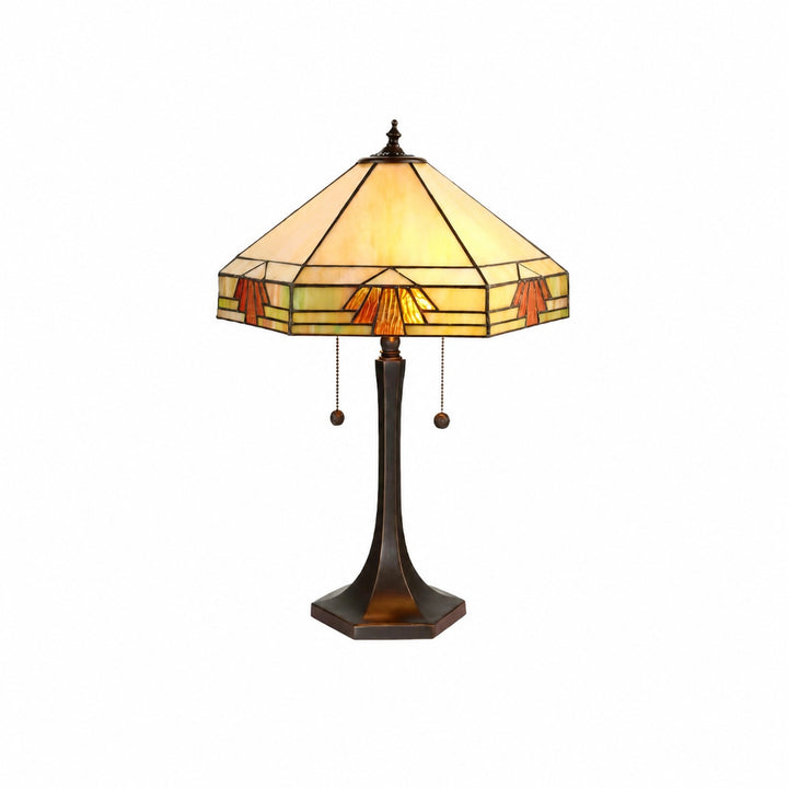 TF Nevada Geometric Stained Glass Table Light – Table Lamp for Living Rooms and Bedrooms