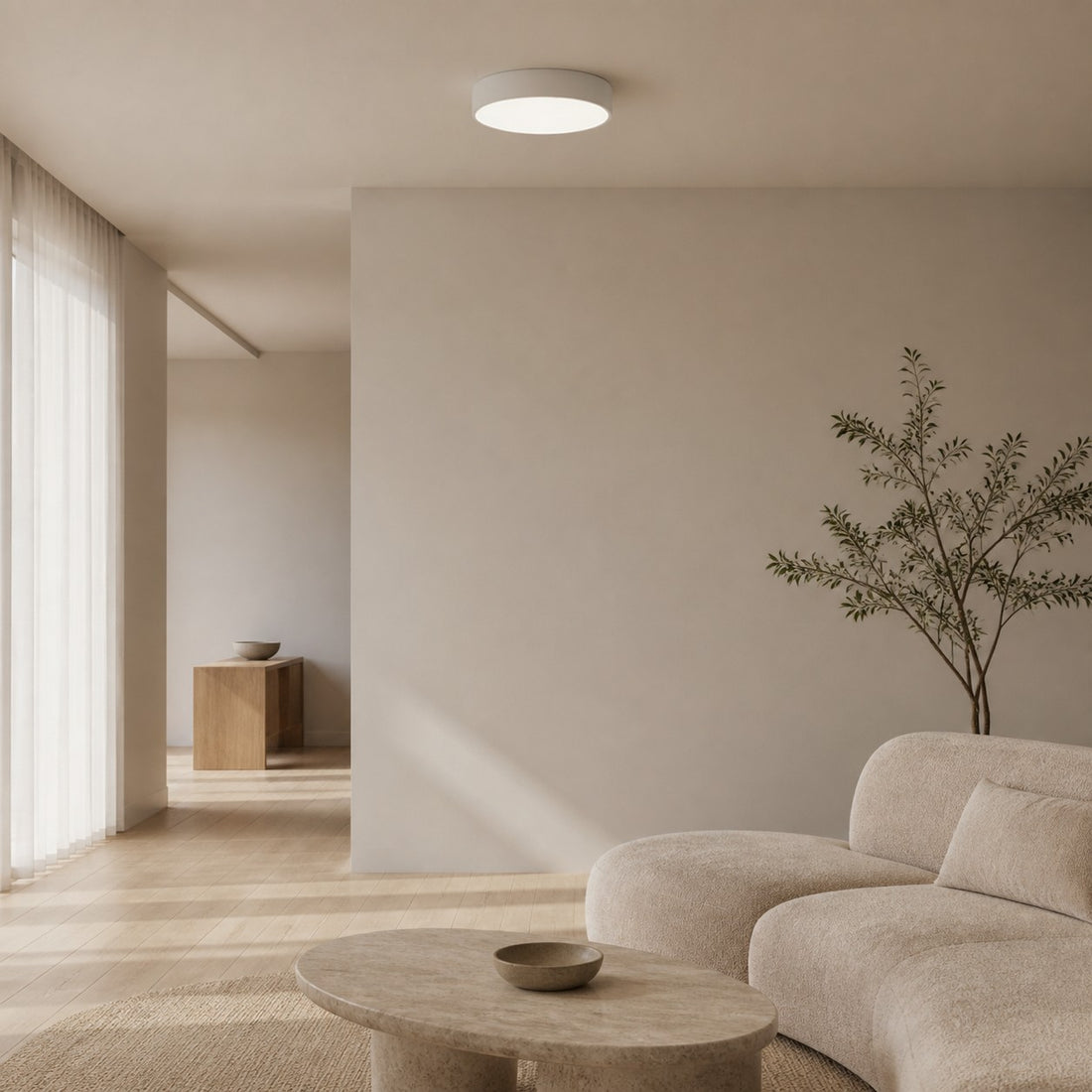 Rondi Minimalist Round LED Ceiling Light - Circular Iron Design for Living Room and Bedroom
