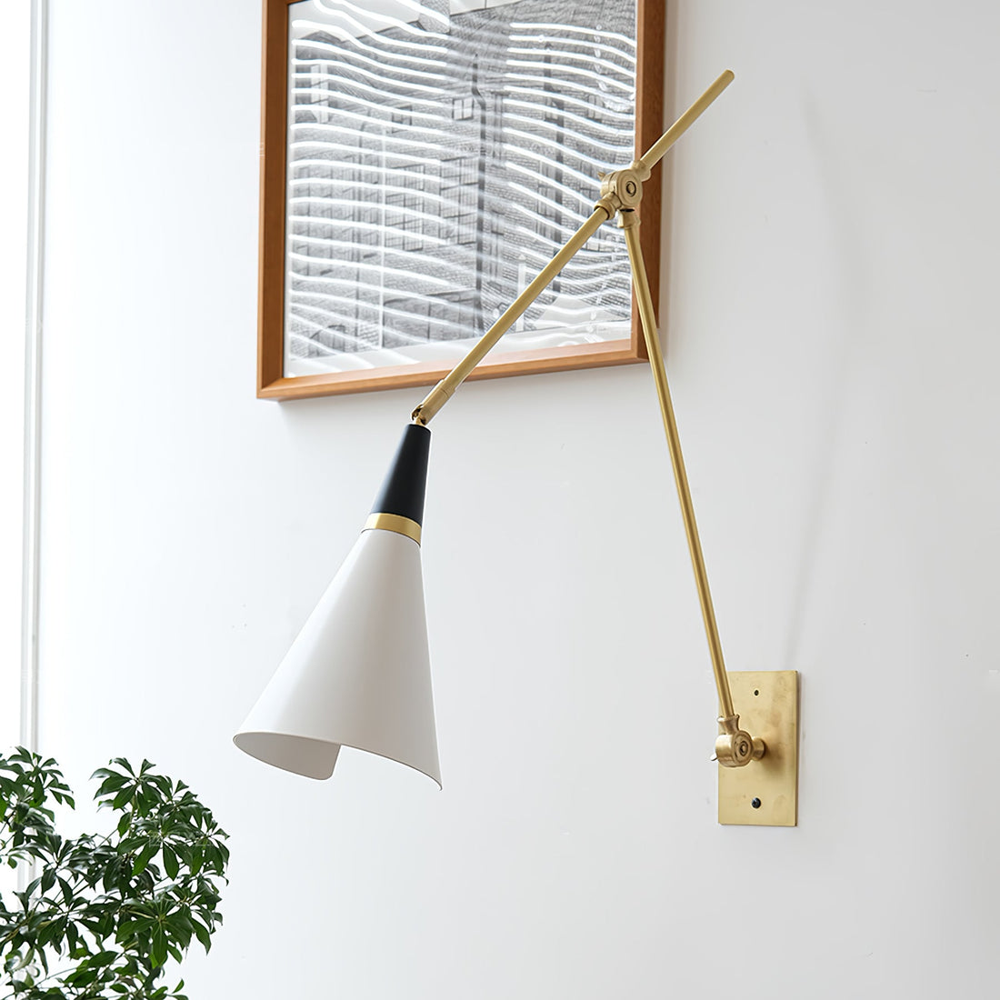 Vintage Metal Adjustable Swing Arm Wall Lamp